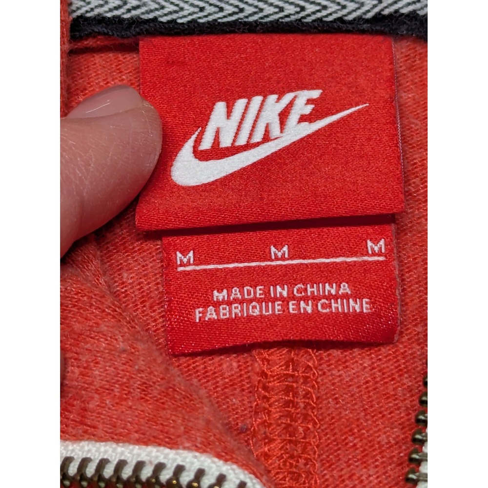 Nike Sportswear Gym Vintage Full Zip Hoodie Red Heather Womens Medium Logo - Picture 4 of 12